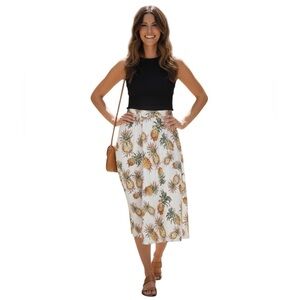 Her Destiny Pineapple Print Women's Skirt Size Large
